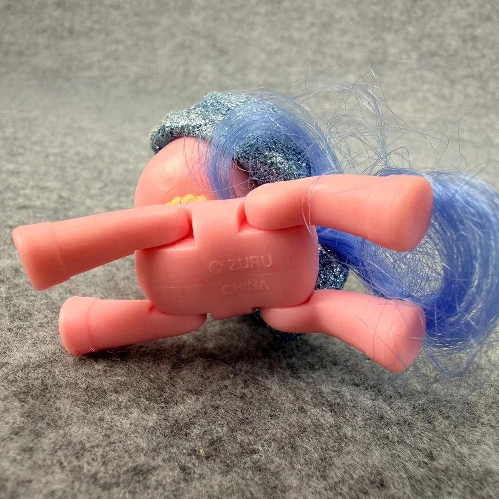 ZURU Sparkle Girlz Pink Unicorn Squad Figure Blue Glitter Hair Pony 2.5